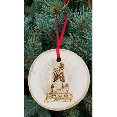 3.5" - Aspen Hardwood Ornaments - Bark Edge