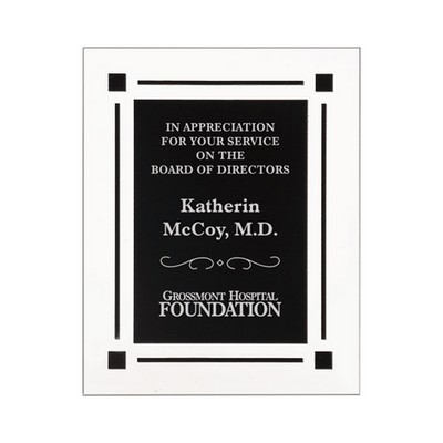 Solid Black Acrylic Clear Plaque (9" x 11")