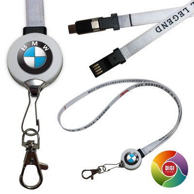 Round Lanyard Charging Cord w/Type C