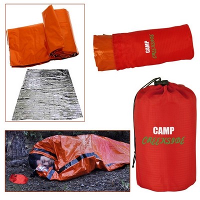 Emergency Aluminized PE Sleeping Bag in Drawstring Pouch