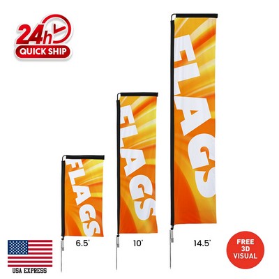 14' Custom Rectangle Flag Kit w/Ground Stake