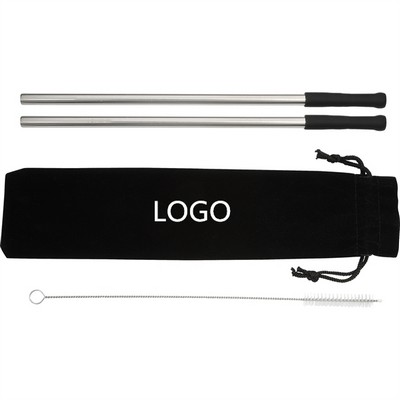 Reusable Stainless Steel Straw Set with Brush