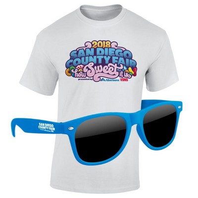 KIT: Full-Color DTG T-Shirt (Light) & Sunglasses (12x12in)