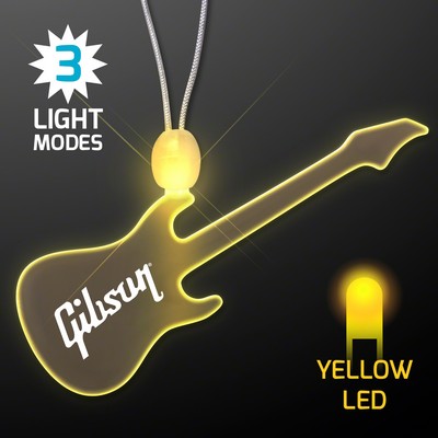 LED Acrylic Yellow Guitar Necklace - Domestic Print