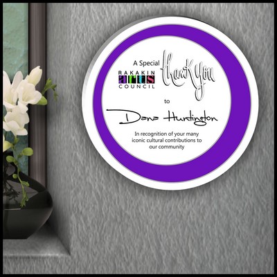 12.5" Round White Acrylic Plaque