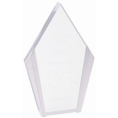 Diamond Acrylic Award with Silver Edges (5 1/4" x 8 1/2")