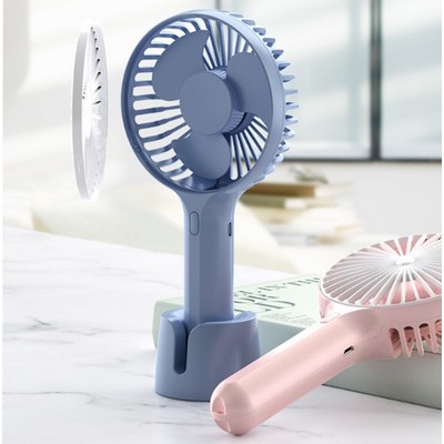 Rechargeable Handheld Fan w/Phone Holder