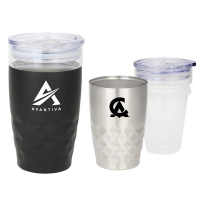 12 Oz. Aquifer Double-Walled Diamond Glass Tumbler