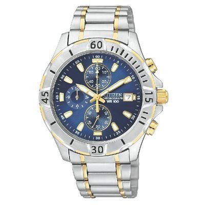 Citizen Men's Two-Tone Quartz Watch w/Blue Dial