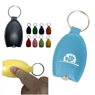 PU Leather Flashlight Keychain