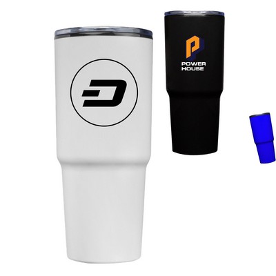 32 oz Double Wall Plastic Tumbler w/ Matching Slide Lid