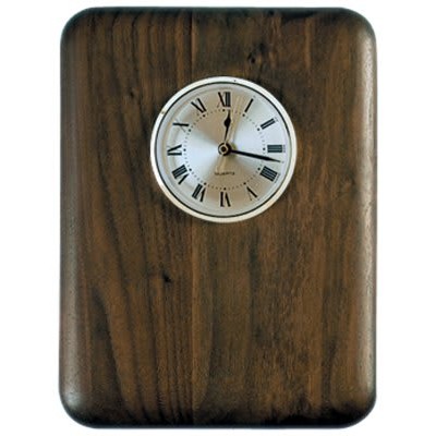 Elliptical Edge Round Corner Genuine Walnut Clock Plaque