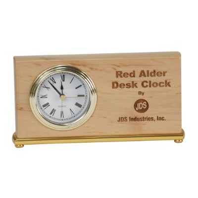 7.5" x 4" Red Alder Horizontal Desk Clock