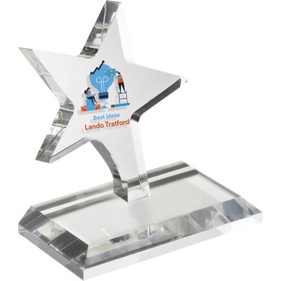 Clear Dancing Star Award (5 1/2"x 6"x 3/4") Full Color PhotoImage