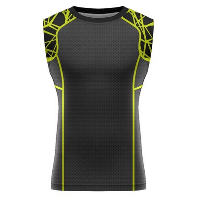 Custom Men's Full Sublimation Sleeveless Compression Shirt