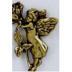 Large Rose Stock Casting Lapel Pin w/Angel