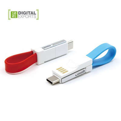 Promotional Data Cable Custom 3-In-1 Usb Charging Cable,Data Transmission And Keychain For Type-C