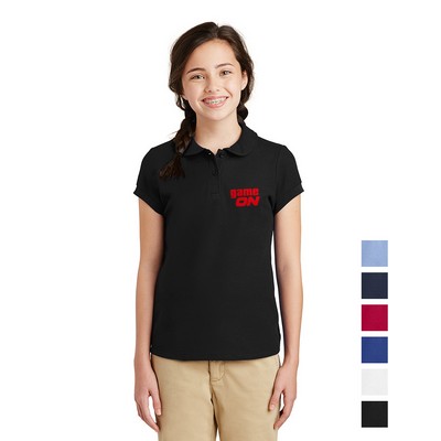 Port Authority® Girls Silk Touch™ Peter Pan Collar Polo