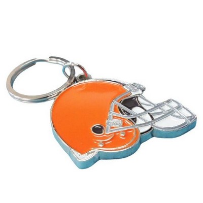 2D Metal Soccer Helmet Keychain