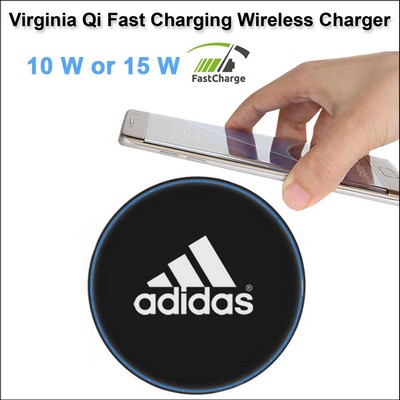 Virginia Qi Wireless Charging Pad 15 Watts Charging Speed - Black