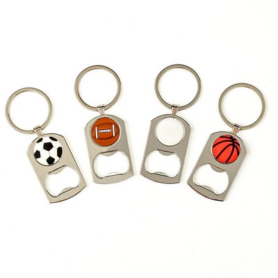 Sports Ball Bottle Opener Keychain