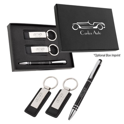 Baldwin Stylus Pen And Leatherette Key Tag Box Set