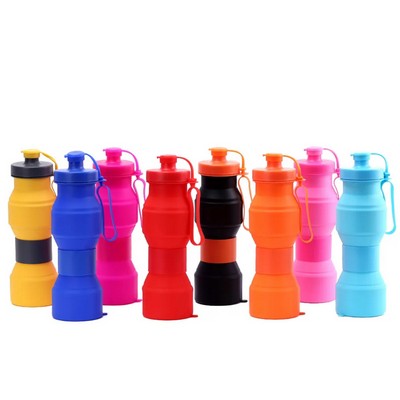 800ml Collapsible Silicone Water Bottle Sports Kettle