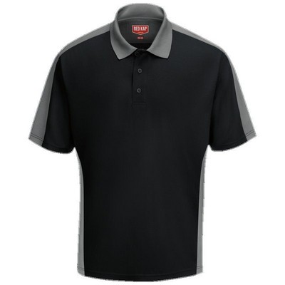 Red Kap™ Men's Performance Knit® Two-Tone Polo - Black/Gray