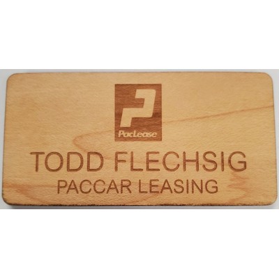 Wooden Badge 1.5"x3" Logo & up to 3 Lines of Engraving