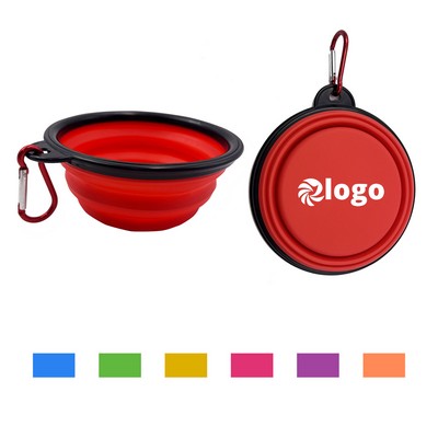 12oz Collapsible Pet Bowl with Carabiner MOQ 50pcs