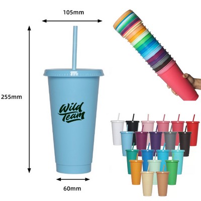 24oz Cups with Lids Straws