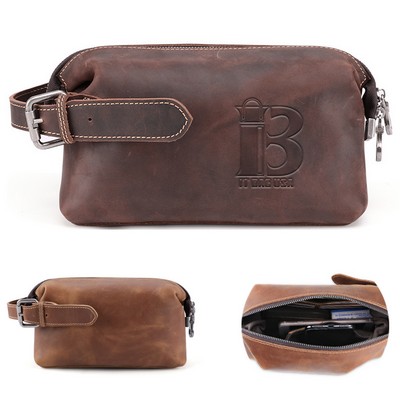 Genuine Leather Clutch for Men Organizer Wrist Bag