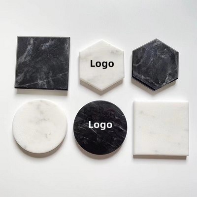 White Black Marble Nice Cup Place Mats Handmade Modern Coasters