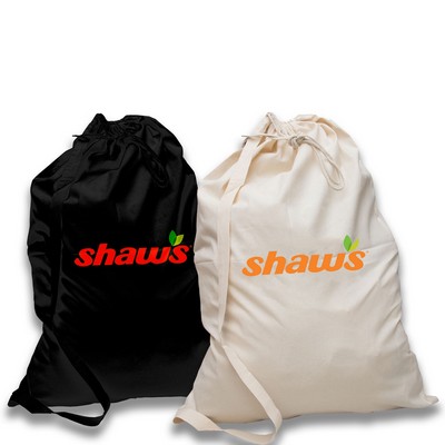 Canvas Drawstring Laundry Bag w/ Shoulder Strap 24"x34"