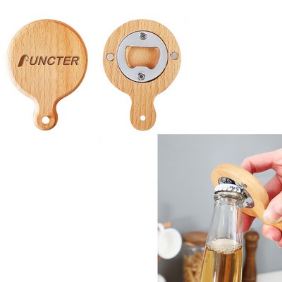 2 in 1 Wood Refrigerator Sticker Bottle Opener