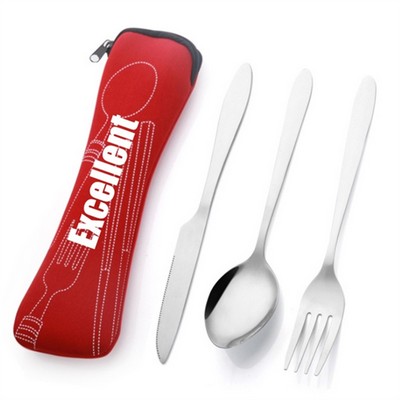 3 in 1 Stainless Steel Knife Spoon Fork Set Tableware