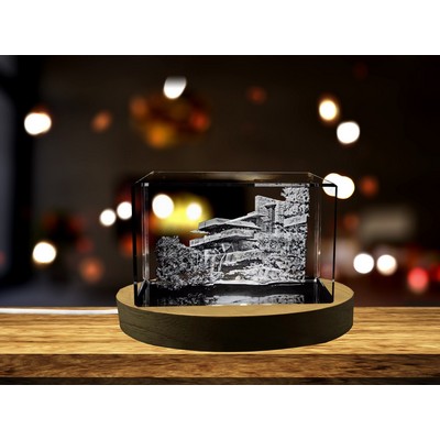 Fallingwater Mill Run 3D Engraved Crystal Collectible Souvenir