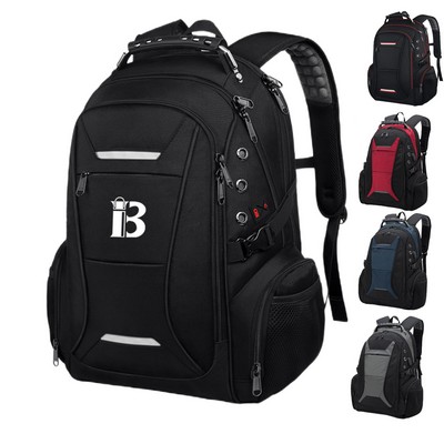 Business Computer Nylon Backpack With Earphone Port