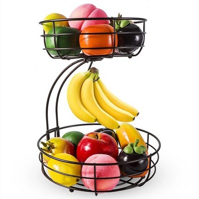 2-Tier Countertop Storage Basket - Space Organizer