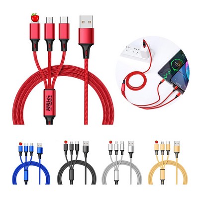 47.24'' Multifunctional 3 in 1 Copper Charging Data Cable