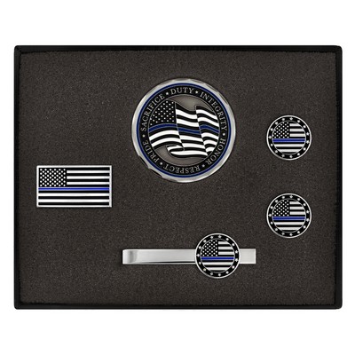 Thin Blue Line 4-Piece Men's Gift Set