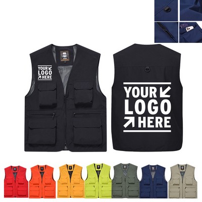 100% Polyester Vest with Inner Mesh Layer 4 Pockets