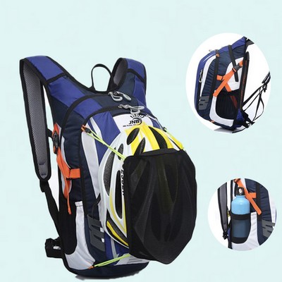 Compact Cycling Backpack with Helmet Net Pocket