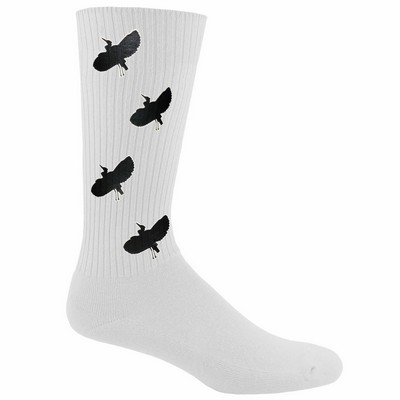 Non-Binding Relaxed Fit Seamless Toe Crew Socks with Oversized DTF