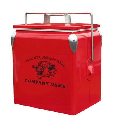 13L Retro Ice Chest Cooler with Bottle Opener