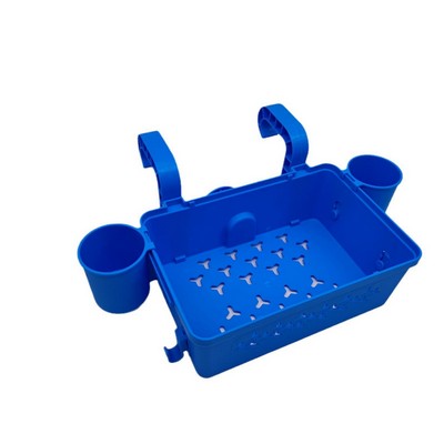 Plastic Poolside Storage Basket With Two Sides Cup Holder