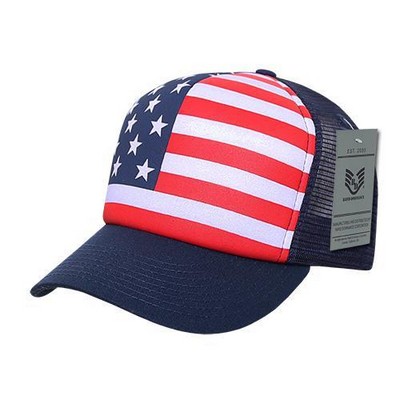 America USA Flag Trucker Foam Mesh Hat