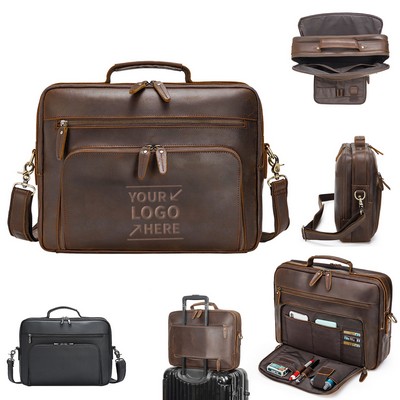 Luxury Leather Business Briefcase Shoulder Bag