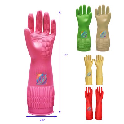 Rubber Dishwashing Gloves for Kitchen and Household