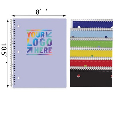 8 x 10.5 Inches 70 Sheets 140 Lined Pages Spiral Notebook for School Work